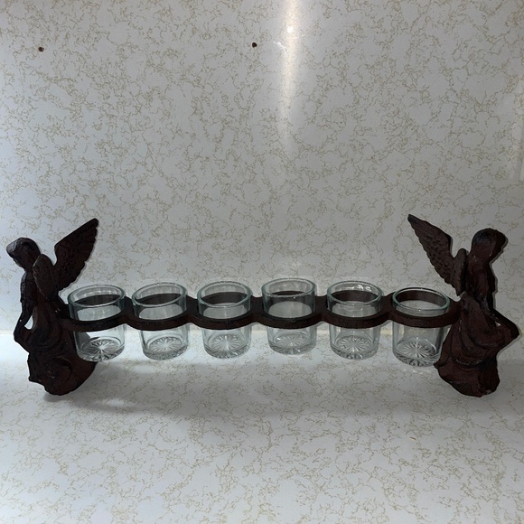 COPY - Cast iron Angels candle holders very heavy - Picture 1 of 4